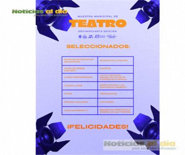 INFORMA MUNICIPIO LOS SELECCIONADOS DE LA MUESTRA MUNICIPAL DE TEATRO Y DANZA 2026