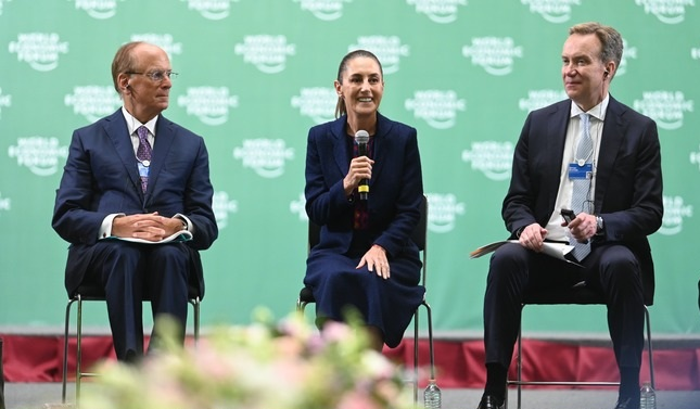 PRESIDENTA CLAUDIA SHEINBAUM PRESENTA PLAN MÉXICO A MIEMBROS DEL FORO ECONÓMICO MUNDIAL