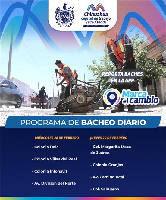 ATIENDE GOBIERNO MUNICIPAL REPORTES DE BACHES EN CUATRO ZONAS DE LA CIUDAD