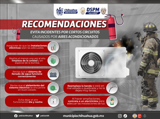 EMITEN BOMBEROS RECOMENDACIONES PARA PREVENIR INCIDENTES POR EL USO DE AIRES ACONDICIONADOS