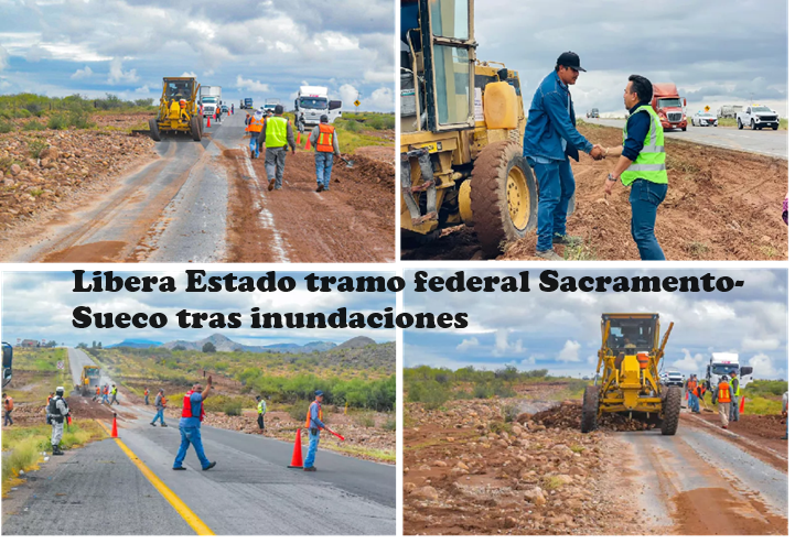 LIBERA ESTADO TRAMO FEDERAL SACRAMENTO-SUECO TRAS INUNDACIONES