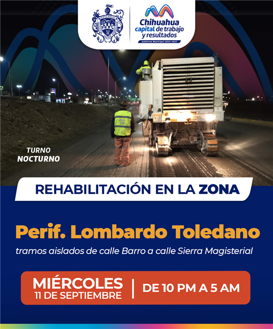 MAÑANA MUNICIPIO INICIARÁ CON RECARPETEO EN PERIFÉRICO LOMBARDO TOLEDANO