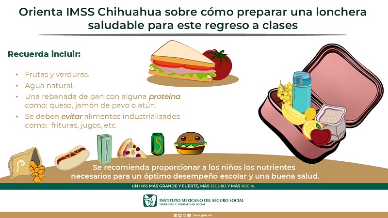 ORIENTA IMSS CHIHUAHUA CÓMO PREPARAR UNA LONCHERA SALUDABLE PARA ESTE REGRESO A CLASES 