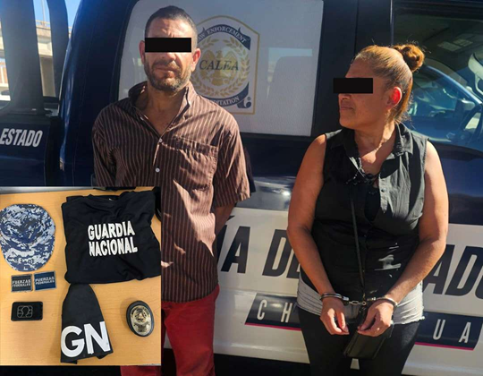 DETIENEN A PAREJA ACUSADA DE USURPACIÓN DE FUNCIONES