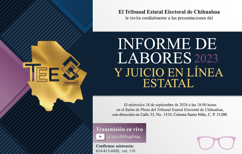 PRESENTARÁ TEE INFORME DE LABORES 2023 Y JUICIO EN LÍNEA