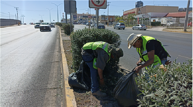 CONTINUA MUNICIPIO CON TRABAJOS DIARIOS DE LIMPIEZA EN VIALIDADES AL NORTE DE CHIHUAHUA CAPITAL