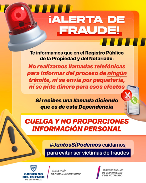 ALERTA EL REGISTRO PÚBLICO DE LA PROPIEDAD Y DEL NOTARIADO POR LLAMADAS FRAUDULENTAS