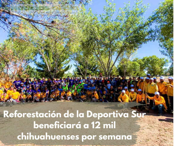 REFORESTACIÓN DE LA DEPORTIVA SUR BENEFICIARÁ A 12 MIL CHIHUAHUENSES POR SEMANA