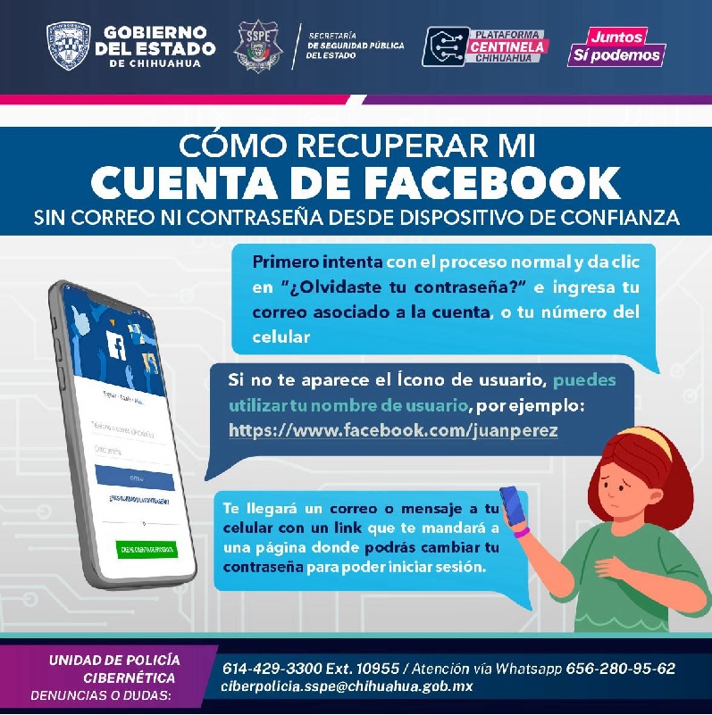 EMITE POLICÍA CIBERNÉTICA RECOMENDACIONES EN CASO DE PÉRDIDA DE ACCESO O ROBO DE CUENTA DE FACEBOOK