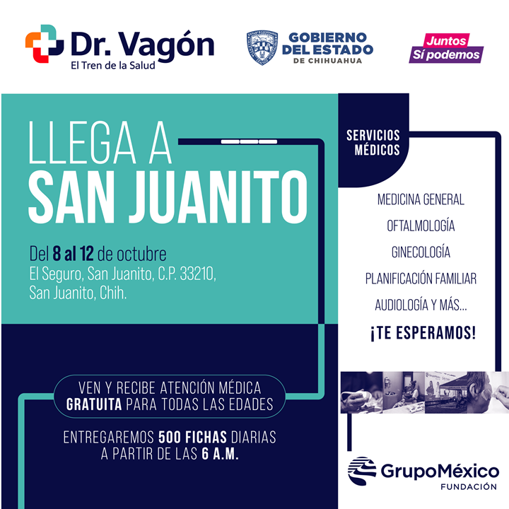 LLEGA ESTE MARTES A SAN JUANITO EL DR. VAGÓN CON ATENCIÓN MÉDICA ESPECIALIZADA