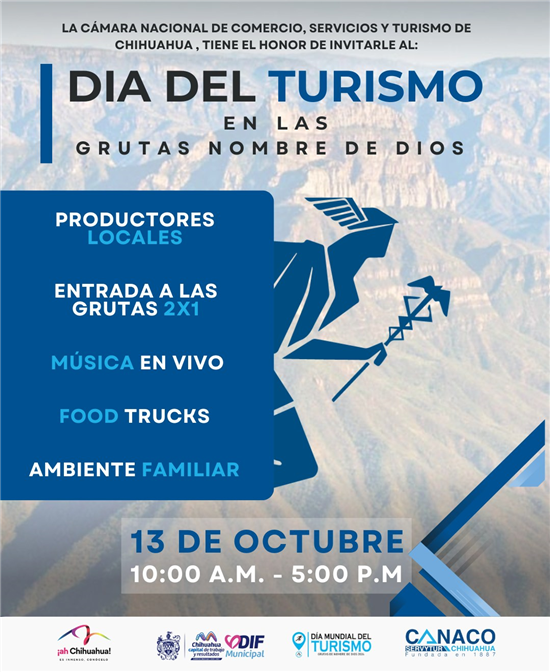 INVITA MUNICIPIO A CELEBRACIÓN DEL DÍA DEL TURISMO EN LAS GRUTAS DE NOMBRE DE DIOS