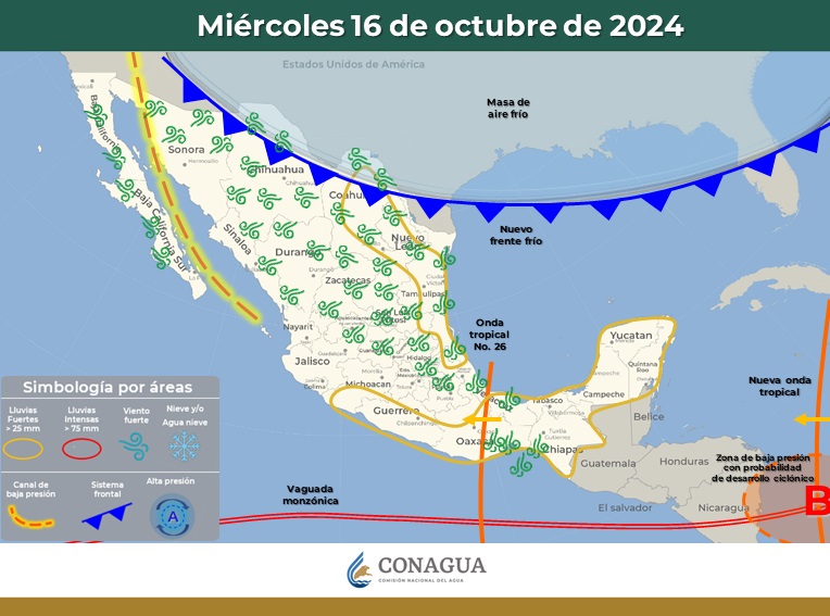   EMITE PROTECCIÓN CIVIL AVISO PREVENTIVO POR INGRESO DEL FRENTE FRÍO NÚMERO 4