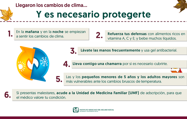 LLAMA IMSS CHIHUAHUA A PROTEGERSE ANTE CAMBIOS DE TEMPERATURA