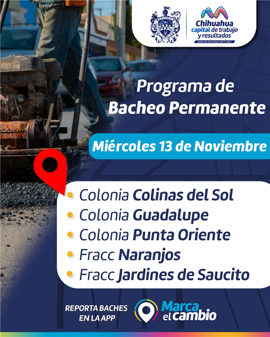 CONOCE LAS ZONAS DONDE BACHEARÁ MUNICIPIO ESTE 13 DE NOVIEMBRE