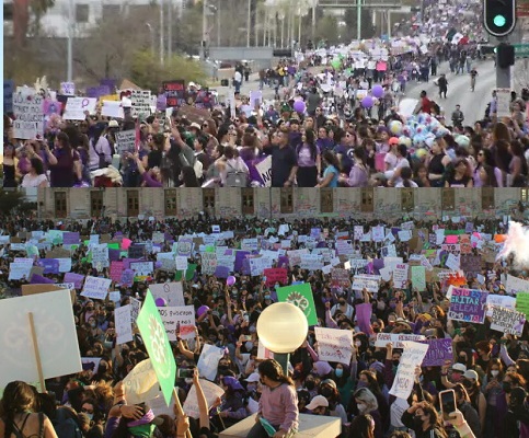 CIENTOS DE MUJERES MARCHARON EN CHIHUAHUA CAPITAL ESTE 8 DE MARZO