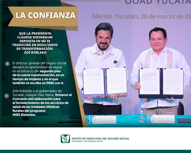 LA CONFIANZA QUE LA PRESIDENTA CLAUDIA SHEINBAUM DEPOSITA EN MÍ SE TRADUCIRÁ EN RESULTADOS DE TRANSFORMACIÓN; ZOÉ ROBLEDO