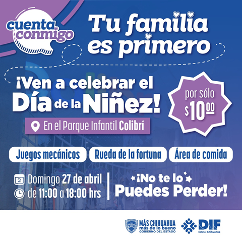 INVITA DIF ESTATAL A CELEBRAR EL DÍA DE LA NIÑEZ CON ACTIVIDADES RECREATIVAS PARA TODA LA FAMILIA
