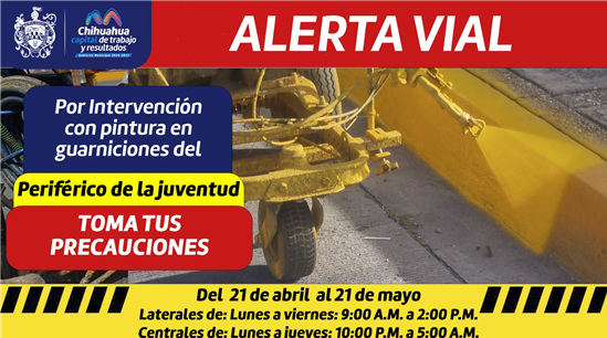 ¡ALERTA VIAL! PINTARÁ MUNICIPIO GUARNICIONES DEL PERIFÉRICO DE LA JUVENTUD