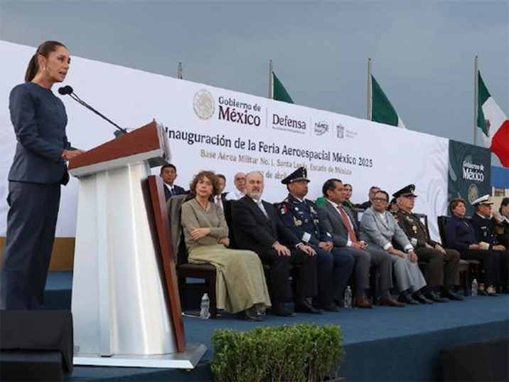 SHEINBAUM INAUGURA FERIA AEROESPACIAL CON EXPECTATIVAS DE AUMENTOS DEL 15% PARA EL SECTOR