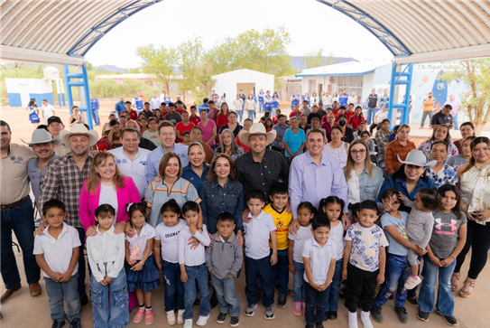 INAUGURA ALCALDE BONILLA SALÓN DE USOS MÚLTIPLES Y DOMO EN KÍNDER EN EJIDO ESTACIÓN TERRAZAS