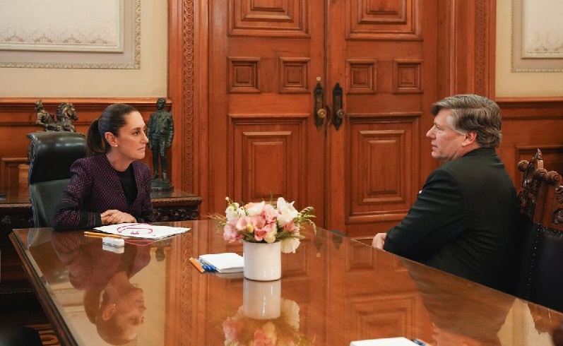 FINALIZA REUNIÓN DE CLAUDIA SHEINBAUM CON CHRISTOPHER LANDAU