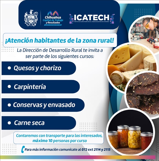 OFRECE GOBIERNO MUNICIPAL CURSOS GRATUITOS PARA HABITANTES DE LAS COMUNIDADES RURALES DE CHIHUAHUA CAPITAL