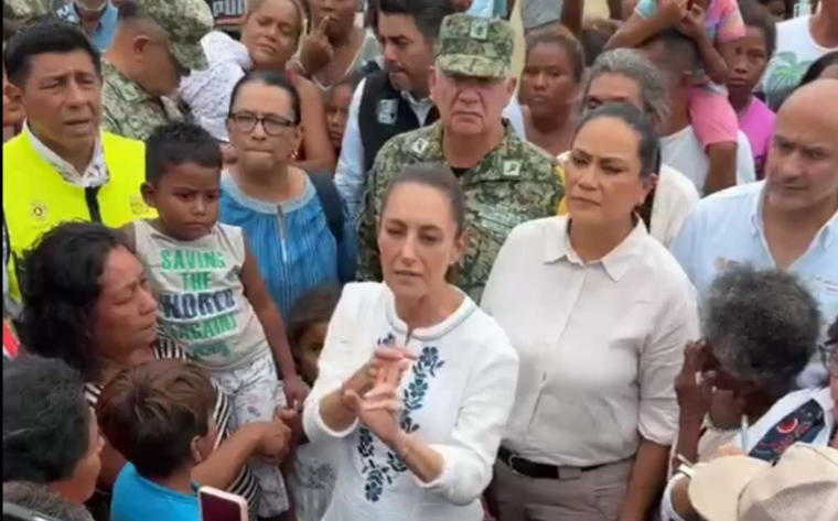 CLAUDIA SHEINBAUM SE COMPROMETE A ATENDER DAÑOS CAUSADOS POR HURACÁN 