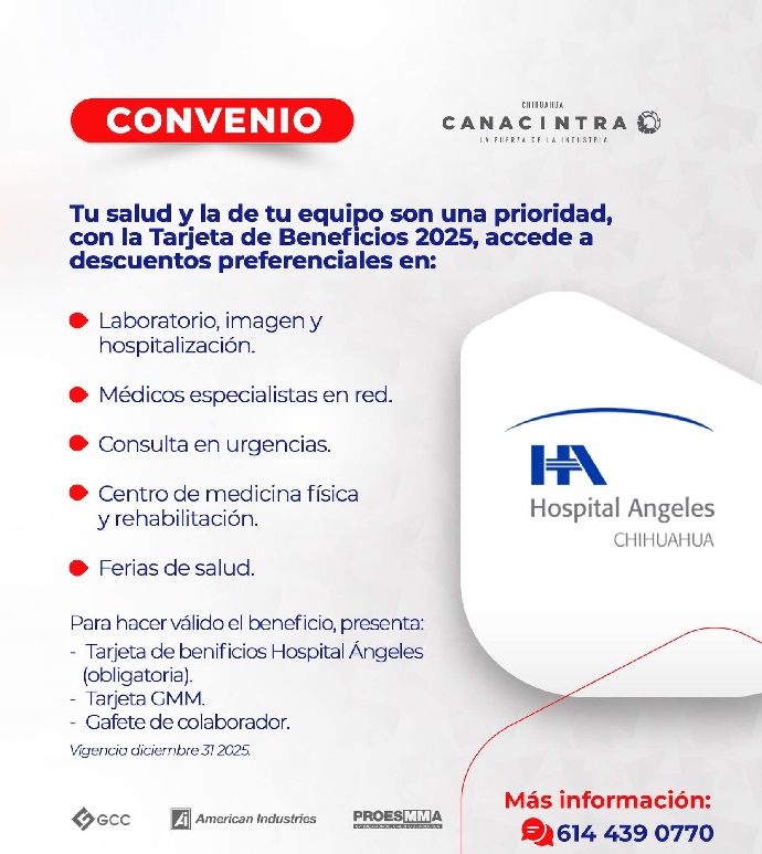 CONVENIO CANACINTRA - HOSPITAL ÁNGELES