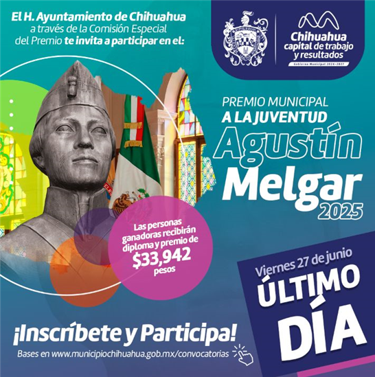 QUEDAN POCOS DÍAS PARA INSCRIBIRTE EN EL PREMIO A LA JUVENTUD  AGUSTÍN MELGAR 2025