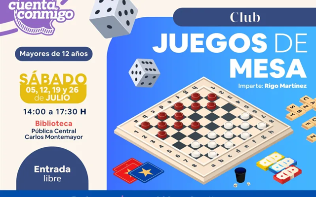 INVITA BIBLIOTECA PÚBLICA “CARLOS MONTEMAYOR” A PARTICIPAR EN SUS TALLERES DEL MES DE JULIO