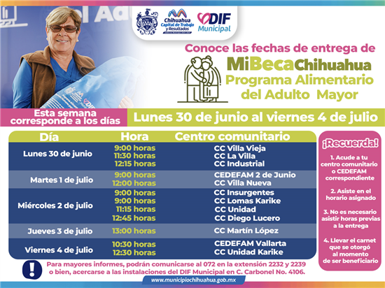 QUE NO SE TE PASE, ACUDE POR TU PAQUETE ALIMENTARIO DEL PAAM DEL 30 DE JUNIO AL 4 DE JULIO
