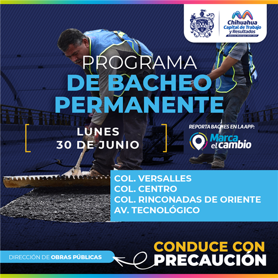 ESTAS ZONAS ATENDERÁ MUNICIPIO CON BACHEO ESTE 30 DE JUNIO