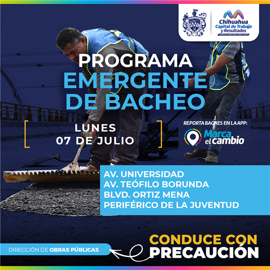 REALIZARÁ GOBIERNO MUNICIPAL PROGRAMA EMERGENTE DE BACHEO