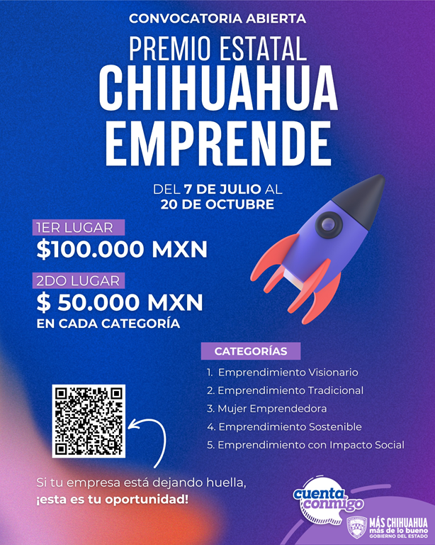 CONVOCA SIDE A PARTICIPAR EN EL “PREMIO CHIHUAHUA EMPRENDE 2025”
