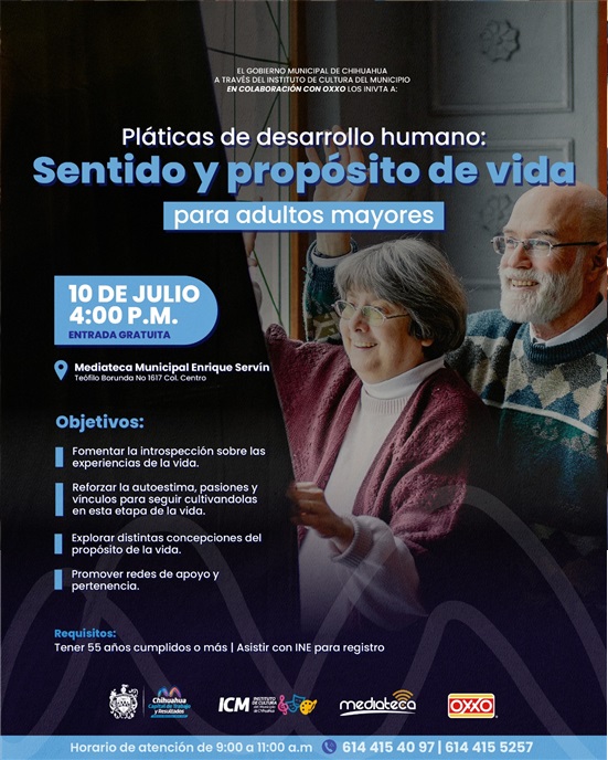 INVITA GOBIERNO MUNICIPAL A PLÁTICA DE “SENTIDO Y PROPÓSITO DE VIDA” PARA ADULTOS MAYORES