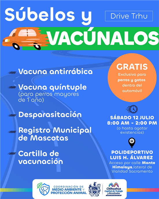 INVITA MUNICIPIO A VACUNAR Y DESPARASITAR MASCOTAS DESDE TU AUTO EN POLIDEPORTIVO