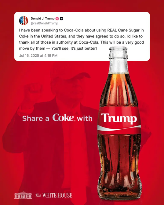 TRUMP PROMETE DEVOLVER EL AZÚCAR A LA COCA-COLA