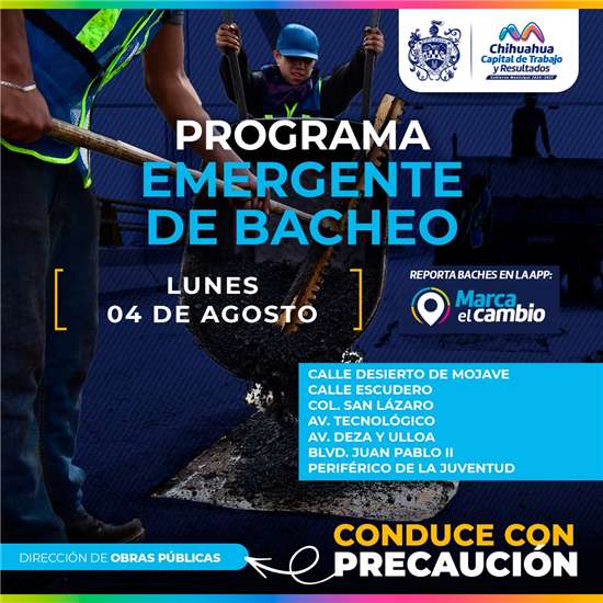 ESTAS ZONAS ATENDERÁ MUNICIPIO CON BACHEO ESTE 4 DE AGOSTO