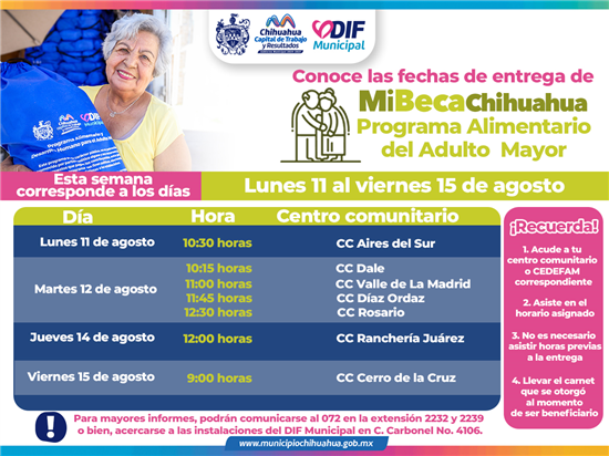 ACUDE POR TU PAQUETE ALIMENTARIO DEL PAAM DEL 11 AL 15 DE AGOSTO