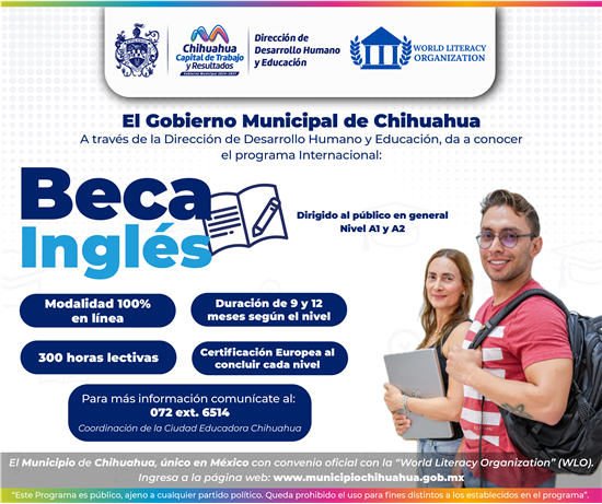CONTINÚAN ABIERTAS LAS INSCRIPCIONES PARA LA BECA DE INGLÉS DEL GOBIERNO MUNICIPAL
