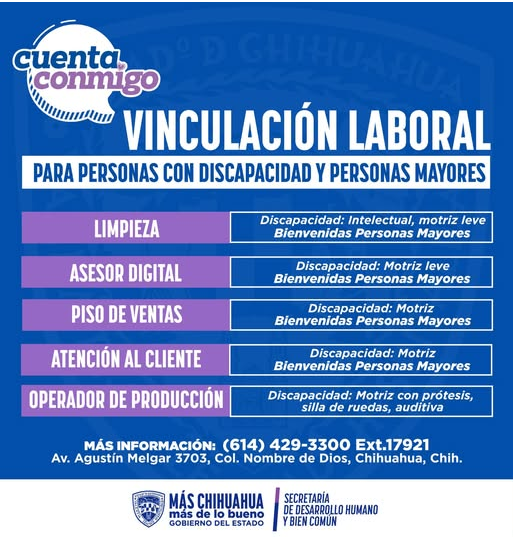 ANUNCIA ESTADO NUEVAS OPORTUNIDADES LABORALES PARA PERSONAS CON DISCAPACIDAD Y ADULTOS MAYORES
