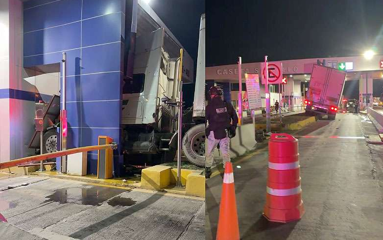CHOCA TRÁILER CONTRA LA CASETA DE PEAJE DE SAUCILLO