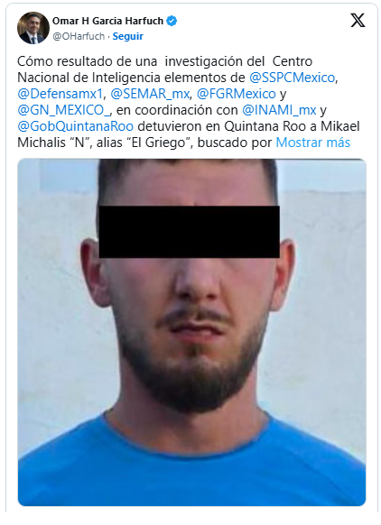 DETIENEN EN QUINTANA ROO A “EL GRIEGO”, LÍDER DEL GRUPO CRIMINAL “DALEN” BUSCADO POR EUROPOL