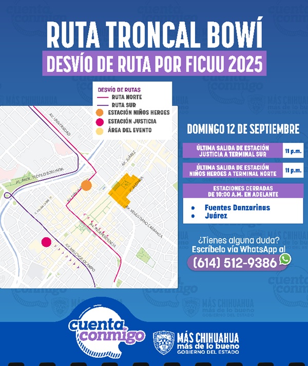 EXTENDERÁ BOWÍ SU HORARIO DE SERVICIO POR CIERRE DEL FICUU 2025 ESTE DOMINGO