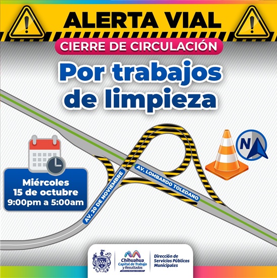 CERRARÁN ACCESOS A PERIFÉRICO LOMBARDO TOLEDANO POR AVENIDA 20 DE NOVIEMBRE POR LIMPIEZA