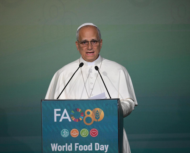 EL PAPA LEÓN XIV DENUNCIÓ EL “USO DE LOS ALIMENTOS COMO ARMA DE GUERRA” EN LA SEDE ROMANA DE LA FAO