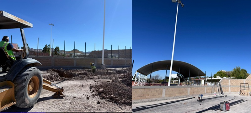 AVANZA MUNICIPIO AL 50 POR CIENTO EN REHABILITACIÓN DE CANCHA DE FUTBOL EN SECUNDARIA TÉCNICA 77