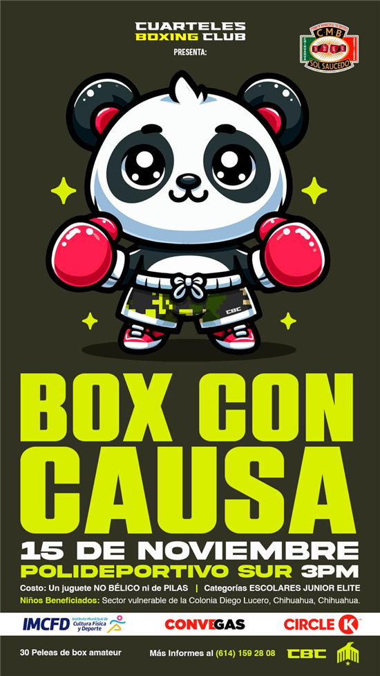 INVITA MUNICIPIO A LA FUNCIÓN “BOX CON CAUSA” EL PRÓXIMO 15 DE NOVIEMBRE