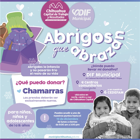 CONTINÚA DIF MUNICIPAL INVITANDO A PARTICIPAR EN LA CAMPAÑA “ABRIGOS QUE ABRAZAN” 2025