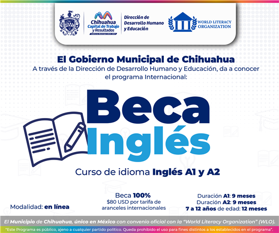 APROVECHA TUS VACACIONES PARA APRENDER INGLÉS CON LA BECA DEL GOBIERNO MUNICIPAL